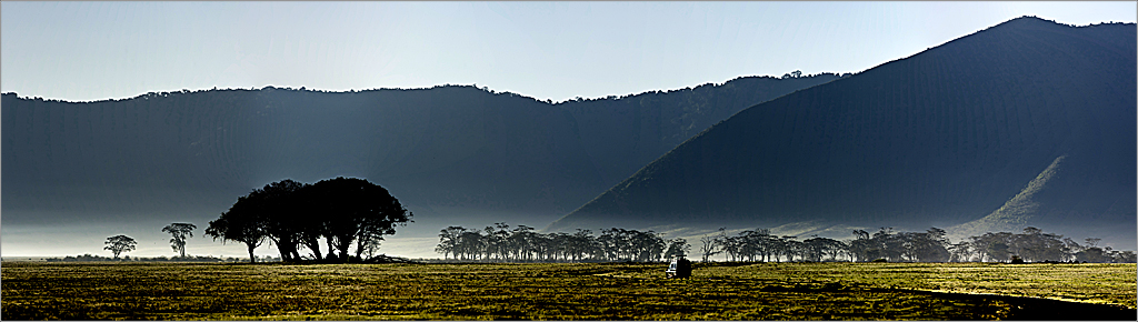 Nebel im Ngorongoro Krater